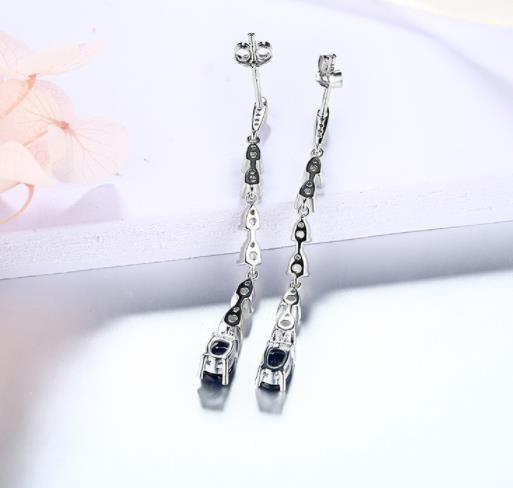 Orecchini pendenti lunghi in argento sterling Design originale Gioielli stile semplice