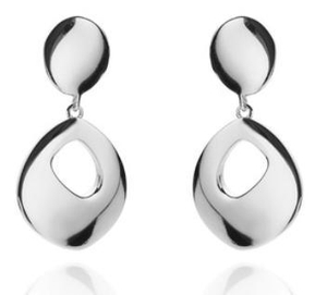 Orecchini da donna in argento sterling 925 placcato oro con ciondolo metallico