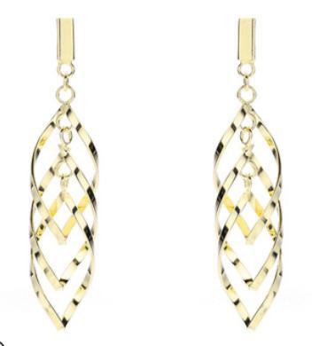 Orecchini da donna placcati oro in argento sterling 925 dal design unico