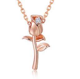 Nuova collana con rose da giardino Collana con clavicola in argento sterling S925 placcata oro