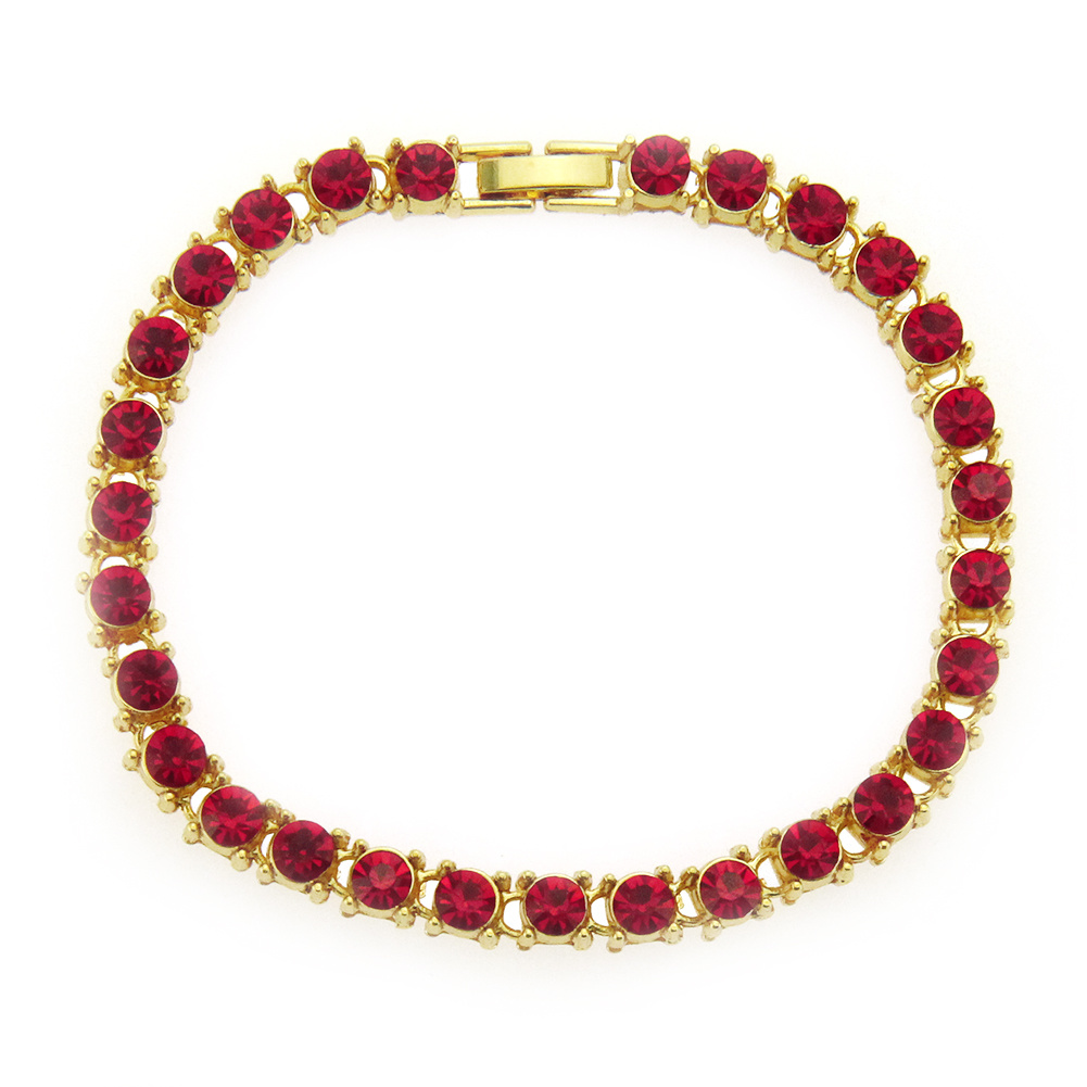 Bracciale tennis da uomo e da donna con catena rossa 5A CZ con diamanti e gioielli di moda