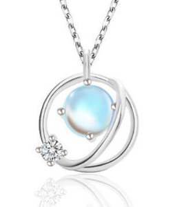 Collana in argento 925 con pietra di luna cosmica coreana alla moda, piccolo pianeta da sogno fresco