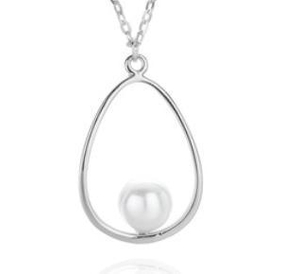 Collana di perle d'argento Collana di temperamento semplice in argento sterling S925