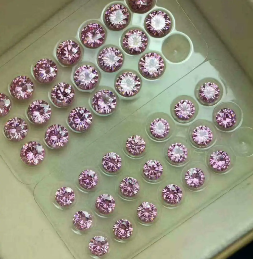 9.0-10.0mm Rosa DEF di alta qualità tondo taglio brillante Moissanite per la creazione di gioielli