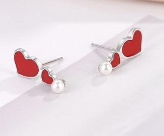 Orecchini Red Love Orecchini personalizzati in argento sterling 925 placcati in oro