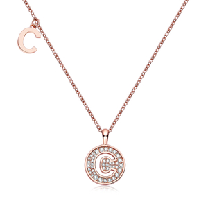 Serie alfabetica C Bella collana in oro rosa