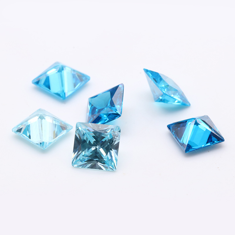 Commercio all'ingrosso della fabbrica 3EX Blue VVS Princess Cubic Zirconia