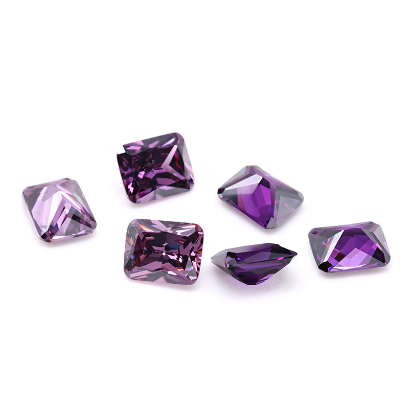 Fucsia 3A Cristallo DEF Colore VVS 3EX Cubic Zirconia Rettangolare